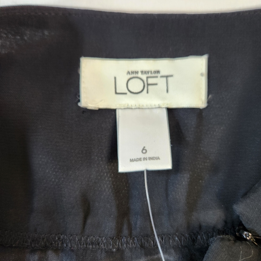 NWT Vintage Ann Taylor LOFT Y2K Tiered Pleated Chiffon Skirt | Size 6 | Black - Picture 7 of 9